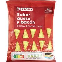 Cons de blat de moro formatge-bacón EROSKI, bossa 85 g Cons de blat de moro formatge-bacón EROSKI, bossa 85 g