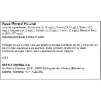 Agua mineral VILADRAU, botella 1,5 litros