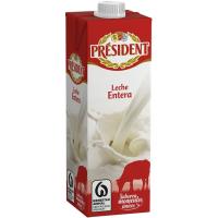 Llet sencera PRESIDENT, brik 1 litre