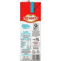 Llet semidesnatada PRESIDENT, brik 1 litre