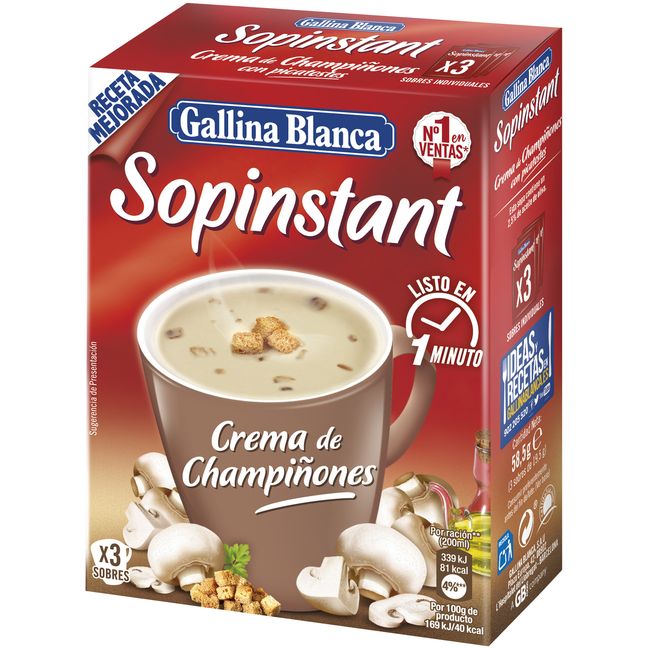 Sopinstant de xampinyons GALLINA BLANCA, caixa 58,5 g