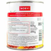 Pinya en el seu suc NORVI, llauna 490 g