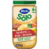Potet de pollastre-vedella-verdures HERO, pot 235 g