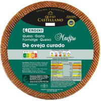 Queso curado leche cruda oveja EROSKI, al corte, compra mínima 250 g Queso curado leche cruda oveja EROSKI, al corte, compra mínima 250 g