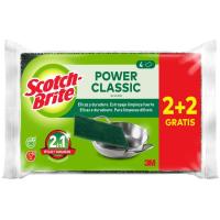Estropajo de fibra verde classic SCOTCH-BRITE, pack 2+2 uds Estropajo de fibra verde classic SCOTCH-BRITE, pack 2+2 uds