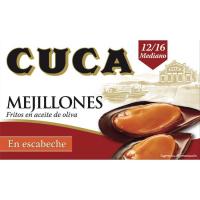 Mejillón en escabeche 12/16 piezas CUCA, lata 115 g Mejillón en escabeche 12/16 piezas CUCA, lata 115 g