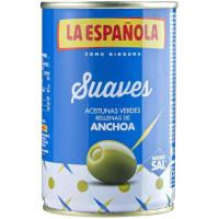 Olives farcides d`anxova suau LA ESPAÑOLA, lata 130 g Olives farcides d`anxova suau LA ESPAÑOLA, lata 130 g