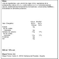 Moscatell ORO TORRES, ampolla 50 cl