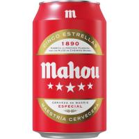 Cerveza MAHOU 5 Estrellas, lata 33 cl Cerveza MAHOU 5 Estrellas, lata 33 cl