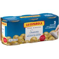 Aceitunas rellenas suaves LA ESPAÑOLA, pack 3x50 g