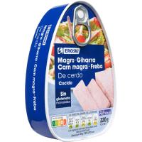 Magre de porc cuit extra EROSKI, llauna 220 g