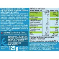 Yogur desnatado con melocotón EROSKI, pack 4x125 g