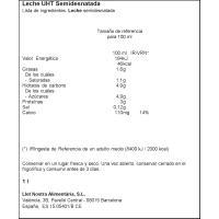 Leche uht semidesnatada LLET NOSTRA, brik 1 litro