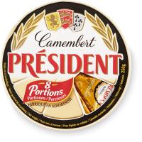 Queso Camembert PRESIDENT, porciones, caja 250 g Queso Camembert PRESIDENT, porciones, caja 250 g