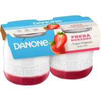 Yogur original con fresas DANONE, pack 2x130 g Yogur original con fresas DANONE, pack 2x130 g