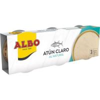 Atún claro al natural ALBO, pack 3x65 g Atún claro al natural ALBO, pack 3x65 g