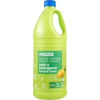 Lleixiu amb detergent llimona EROSKI, garrafa 2 litres