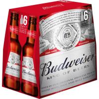 Cerveza americana BUDWEISER, pack botellín 6x25 cl Cerveza americana BUDWEISER, pack botellín 6x25 cl
