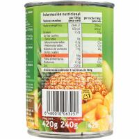 Frutas variadas en almíbar EROSKI, frasco 240 g