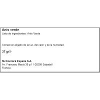 Anís verd condiment DUCROS, flascó 37 g