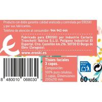 Mocador facial cub deco EROSKI, caixa 60 u