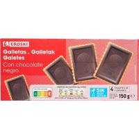 Galeta amb xocolata negra EROSKI, caixa 150 g