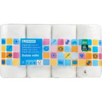 Papel de cocina compacto doble rollo EROSKI, paquete 4=8 rollos Papel de cocina compacto doble rollo EROSKI, paquete 4=8 rollos