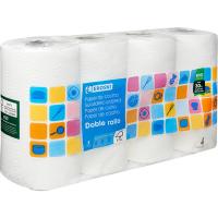 Papel de cocina compacto doble rollo EROSKI, paquete 4=8 rollos