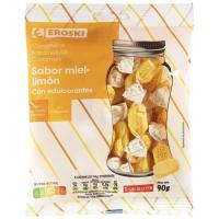 Caramel de mel-llimona sense sucre EROSKI, bossa 90 g Caramel de mel-llimona sense sucre EROSKI, bossa 90 g