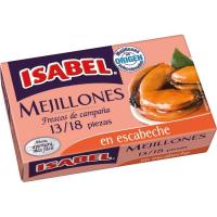 Mejillón en escabeche 13/18 piezas ISABEL, lata 115 g Mejillón en escabeche 13/18 piezas ISABEL, lata 115 g