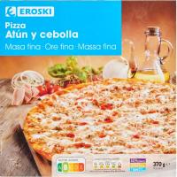 Pizza masa fina de atún-cebolla EROSKI, caja 370 g Pizza masa fina de atún-cebolla EROSKI, caja 370 g