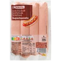 Salsitxes super bocata EROSKI, sobre 330 g