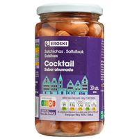 Salsitxes Cocktail EROSKI, flascó 200 g
