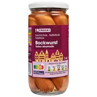Salsitxes Bockwurst EROSKI, 5 u, flascó 250 g