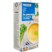 Brou de peix EROSKI, brik 1 litre