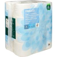 Papel higiénico suave doble rollo EROSKI, paquete 24 rollos