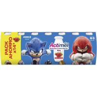 Actimel para beber sabor fresa DANONE, pack 14x100 ml