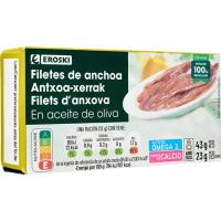 Anxova en oli d`oliva EROSKI, llauna 23 g