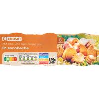 Atún claro en escabeche EROSKI, pack 3x80 g