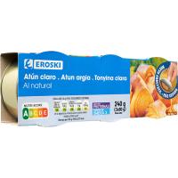 Tonyina clara al natural EROSKI, pack 3x56 g