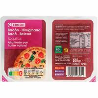 Taquitos de bacó fumat amb fum natural EROSKI, pack 2x100 g