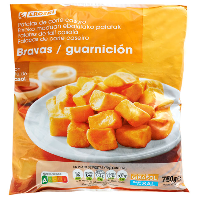 Patatas bravas EROSKI, bolsa 750 g Patatas bravas EROSKI, bolsa 750 g