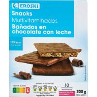 Snacks de xocolata-llet EROSKI, caixa 200 g Snacks de xocolata-llet EROSKI, caixa 200 g