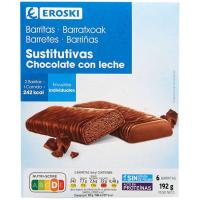 Barrita de chocolate con leche EROSKI, caja 192 g Barrita de chocolate con leche EROSKI, caja 192 g