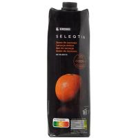 Zumo de naranja 100% exprimida EROSKI SELEQTIA, brik 1 litro